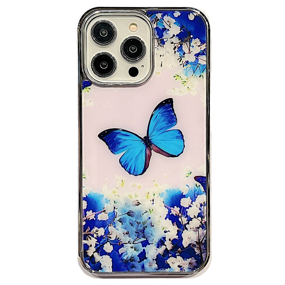 For iPhone 13 Pro 6.1 inch IMD Flower Pattern Anti-drop Phone Case PC TPU Electroplating Cover For iPhone 13 Pro 6.1 inch IMD Flower Pattern Anti-drop Phone Case PC TPU Electroplating Cover